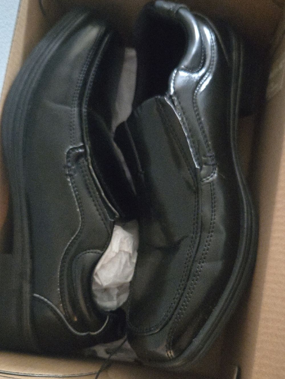 Men's Black Slip-On Dress Shoes - Stafford Size 5